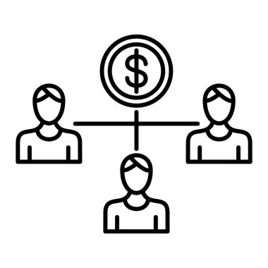 iş ve finans çizgisi simgesi, vektör illüstrasyonu