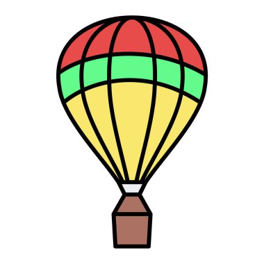 Sıcak hava balonu ikonu vektör illüstrasyon grafik tasarımı