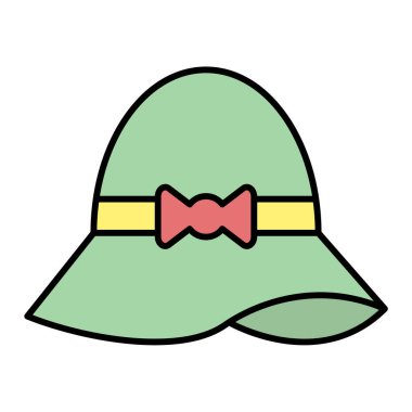 Kurdeleli şapka ve yay vektör illüstrasyon grafik tasarımı