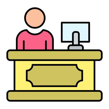 Masa başı vektör simgesindeki adam