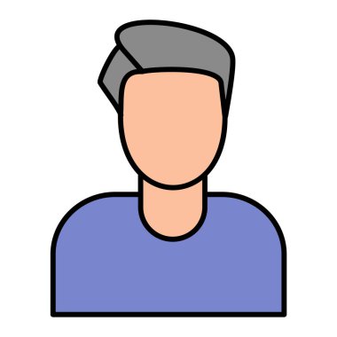 Adam avatar ikonu. Ana hatlarıyla erkek vektör illüstrasyonu. beyaz arkaplanda izole