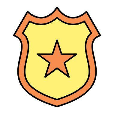 Düz biçimli kalkan simgesi izole, vektör illüstrasyonu