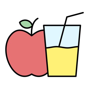 meyve suyu ve içecek ikon vektör illüstrasyon grafik tasarımı
