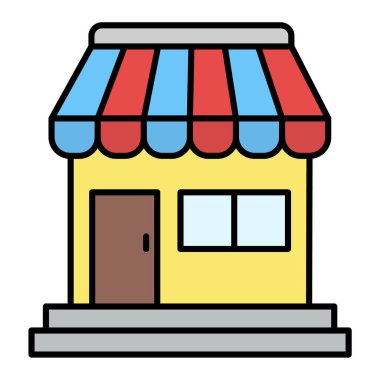 Mağaza. Web simgesi vektör illüstrasyonu