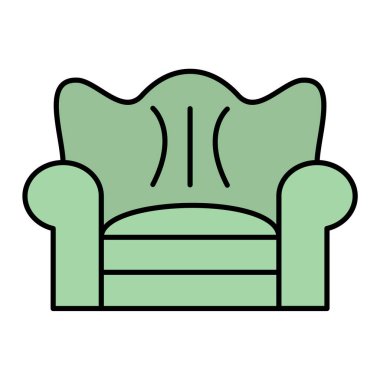 Koltuk ikonu, sandalye koltuğu, vektör illüstrasyonu.