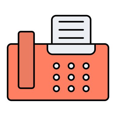 faks. Web simgesi basit illüstrasyon