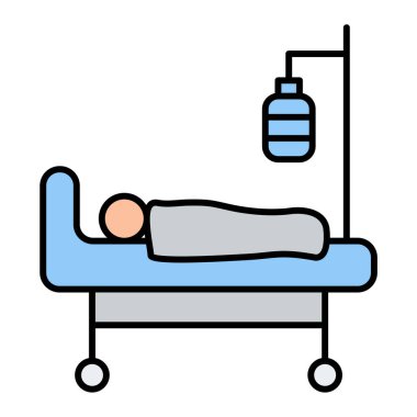 Hastane yatağı ikon vektör illüstrasyonu