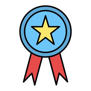 Yıldız simgesi vektör illüstrasyon tasarımı madalyası