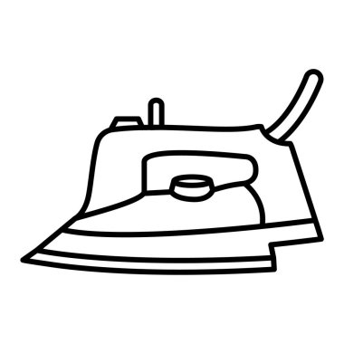 Ütü makinesi simgesi. Web için kıyafet vektör sembolünün özet çizimi