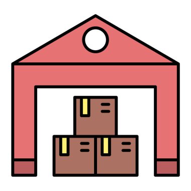 Bir teslimat deposu simgesinin vektör çizimi