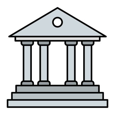 Banka binası ikonu. Vektör illüstrasyonu
