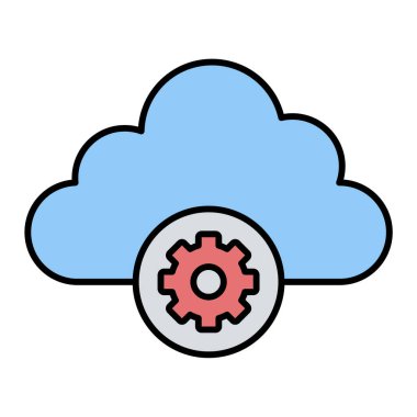 Bulut hesaplama teknolojisi ikon vektör çizimi tasarımı
