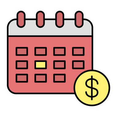 Takvim simgesi vektör illüstrasyonu