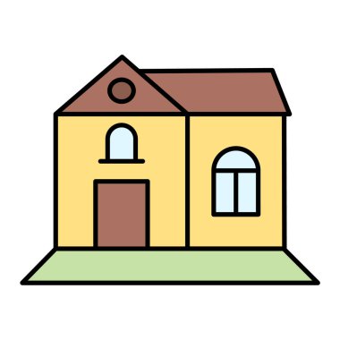 Ev binası ikonu. Web için ev vektör simgelerinin özet çizimi