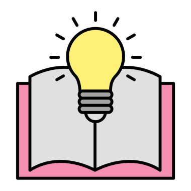 Ampul ve kalem vektör illüstrasyon tasarımı içeren kitap