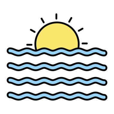 Plaj simgesi, vektör illüstrasyonu