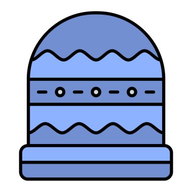 Kar ikonu vektör illüstrasyon tasarımlı noel pastası