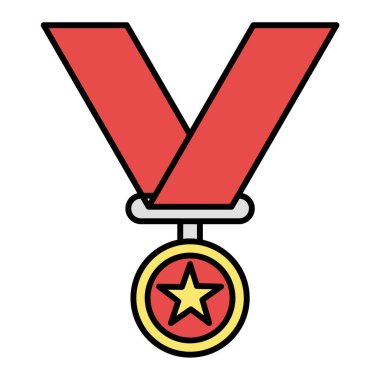 Kurdeleli madalya ve yıldız vektör çizimi tasarımı