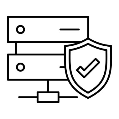Güvenlik sistemi vektör çizgisi simgesi