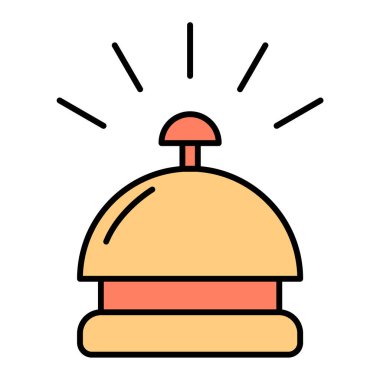 Alarm saati olan otel zili, vektör çizimi