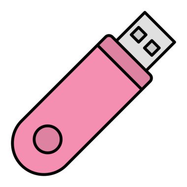 usb flash disk simge vektör illüstrasyon tasarımı