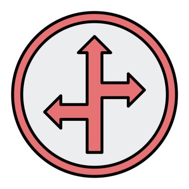 Yön ok simgesi. Web için yol işaretleri vektör simgelerinin özet çizimi