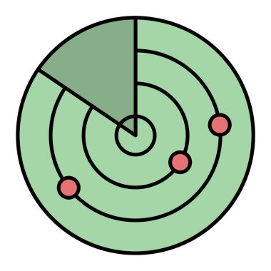 hedef simgesi. Web için radar vektör simgelerinin özet çizimi