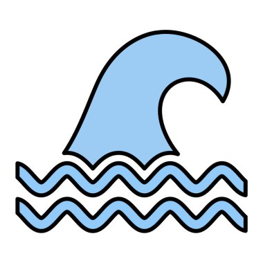 Deniz dalgası ikon vektörü. Okyanus işareti. izole edilmiş sınır sembolü çizimi