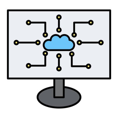 Bilgisayar. Web simgesi vektör illüstrasyonu