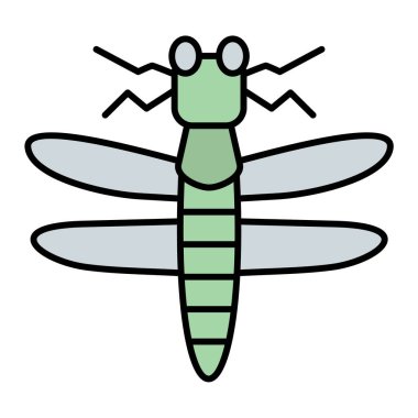 şirin böcek simgesi, vektör illüstrasyonu