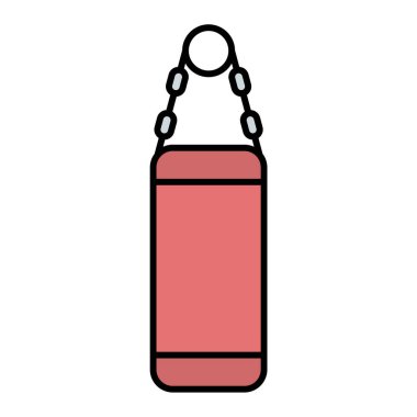 Boks eldiveni ikonu. Ana hatlı spor aletleri vektör çizimi. beyaz arkaplanda izole