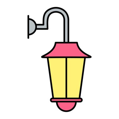 Lamba ikonu. Web için fener vektör simgelerinin özet çizimi