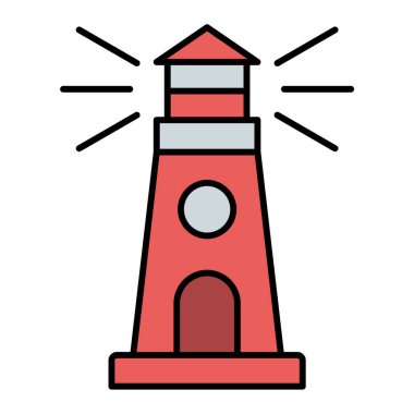 deniz feneri ikonu vektör illüstrasyonu