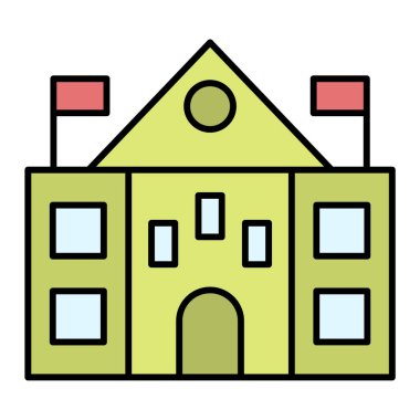 Ev binası ikonu. Web için ev vektör simgelerinin özet çizimi