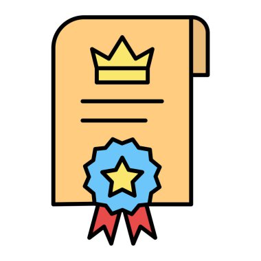 Sertifika. Web simgesi basit illüstrasyon