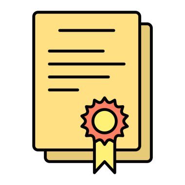 Diploma ikonu sertifikası. özet vektör illüstrasyonu