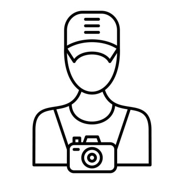 Kameralı bir adamın vektör çizimi