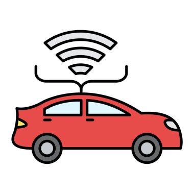 Araba şarj ikonu. akıllı telefon vektörü ve internet sembolü özeti.