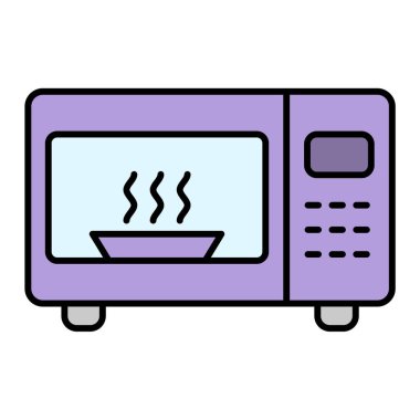 mikrodalga fırın ikonu vektörü. İnce çizgi işareti. izole edilmiş sınır sembolü çizimi