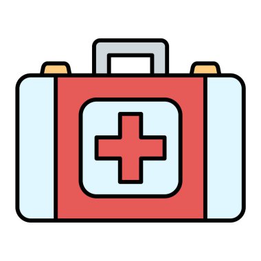 İlk yardım kiti simgesi vektör illüstrasyon grafik tasarımı