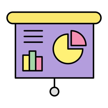 iş ve finans çizgisi simgesi, vektör illüstrasyonu