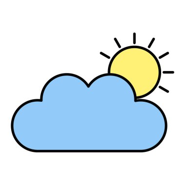 Bulut simgesi vektör çizimi olan güneş