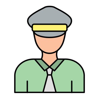 Erkek ikonu. Web için pilot vektör simgelerinin özet çizimi