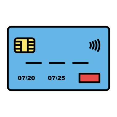 Kredi kartı ikonu vektör illüstrasyonu