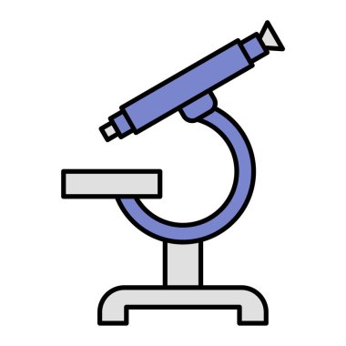 mikroskop vektörü ince çizgi simgesi