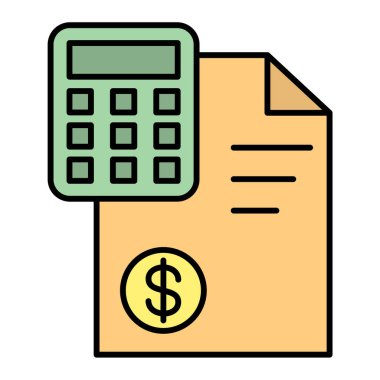 Para ve dolar vektör çizimine sahip hesap makinesi