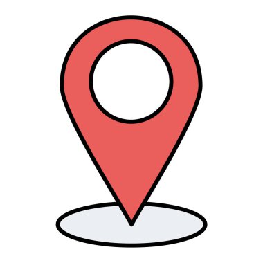 Harita iğne simgesi. konum belirleyici sembol. düz tasarım biçimi.