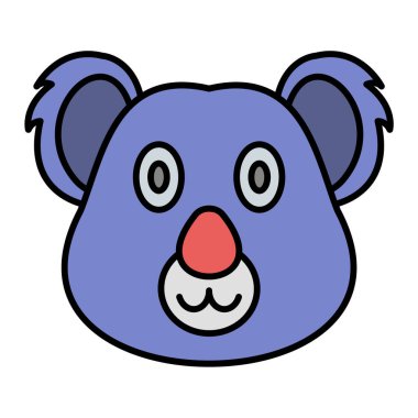 şirin çizgi film hayvan yüzü ifade vektör illüstrasyonu