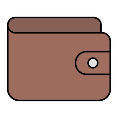 Cüzdan ikonu. Web için para vektör simgelerinin basit illüstrasyonu