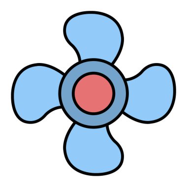 Hayran ikonu. Web için çiçek vektör simgelerinin basit çizimi